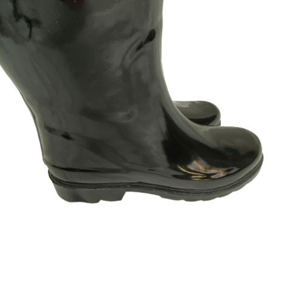Capelli‎ NY Womens Tall Rain Boots 7 Black Rubber Shiny Outdoor Fisherman Preppy - Picture 6 of 12